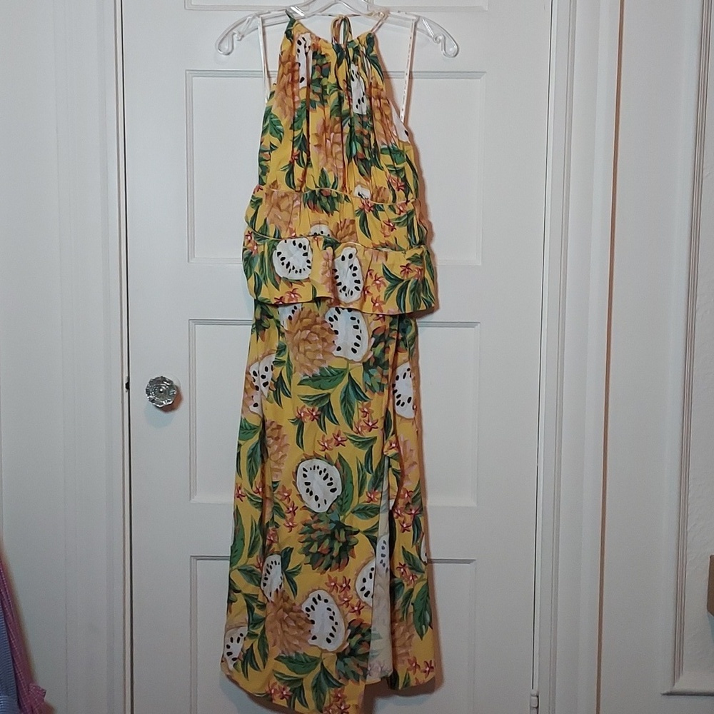 Farm Rio Yellow Biriba Midi Sleeveless Dress - Picture 7 of 16